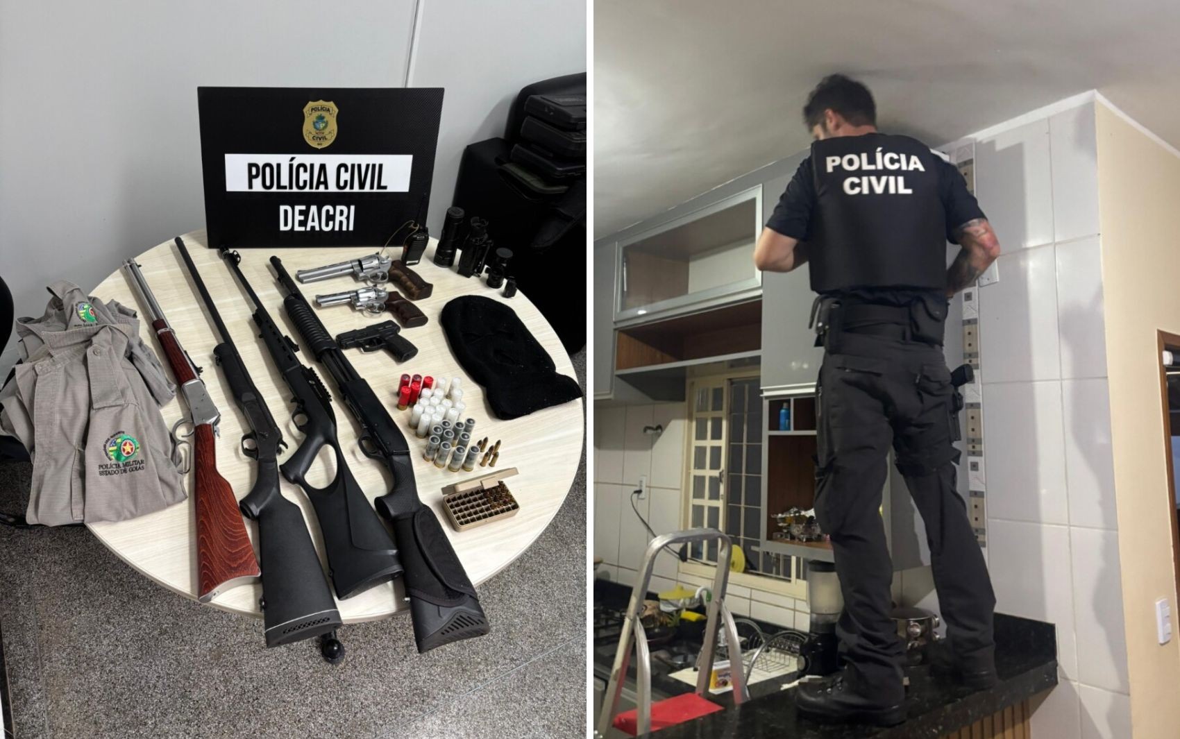 Operação contra suspeito de intolerância religiosa apreende armas e farda da polícia