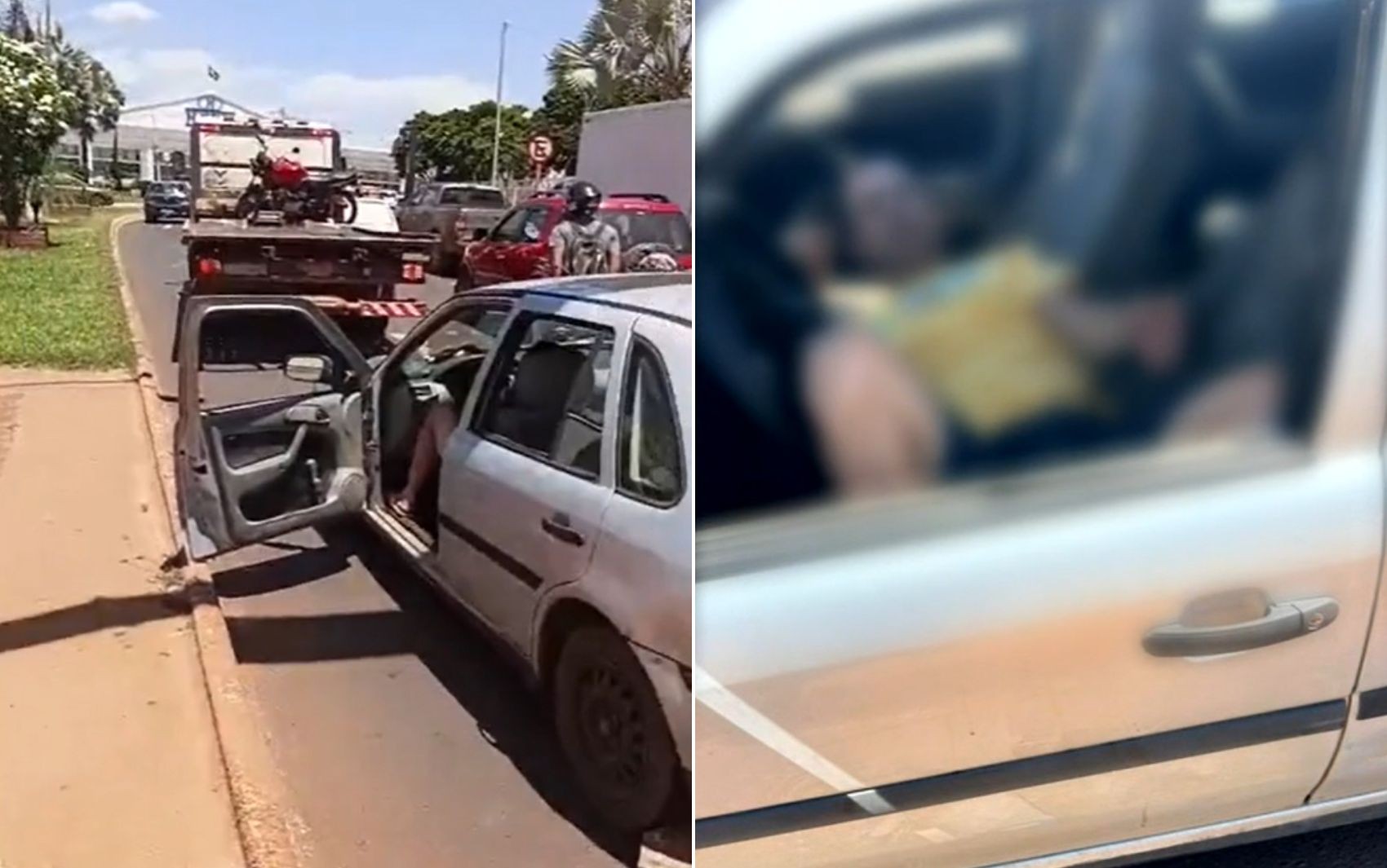 Motorista bêbado é flagrado dormindo dentro de carro em rua movimentada em Rio Verde