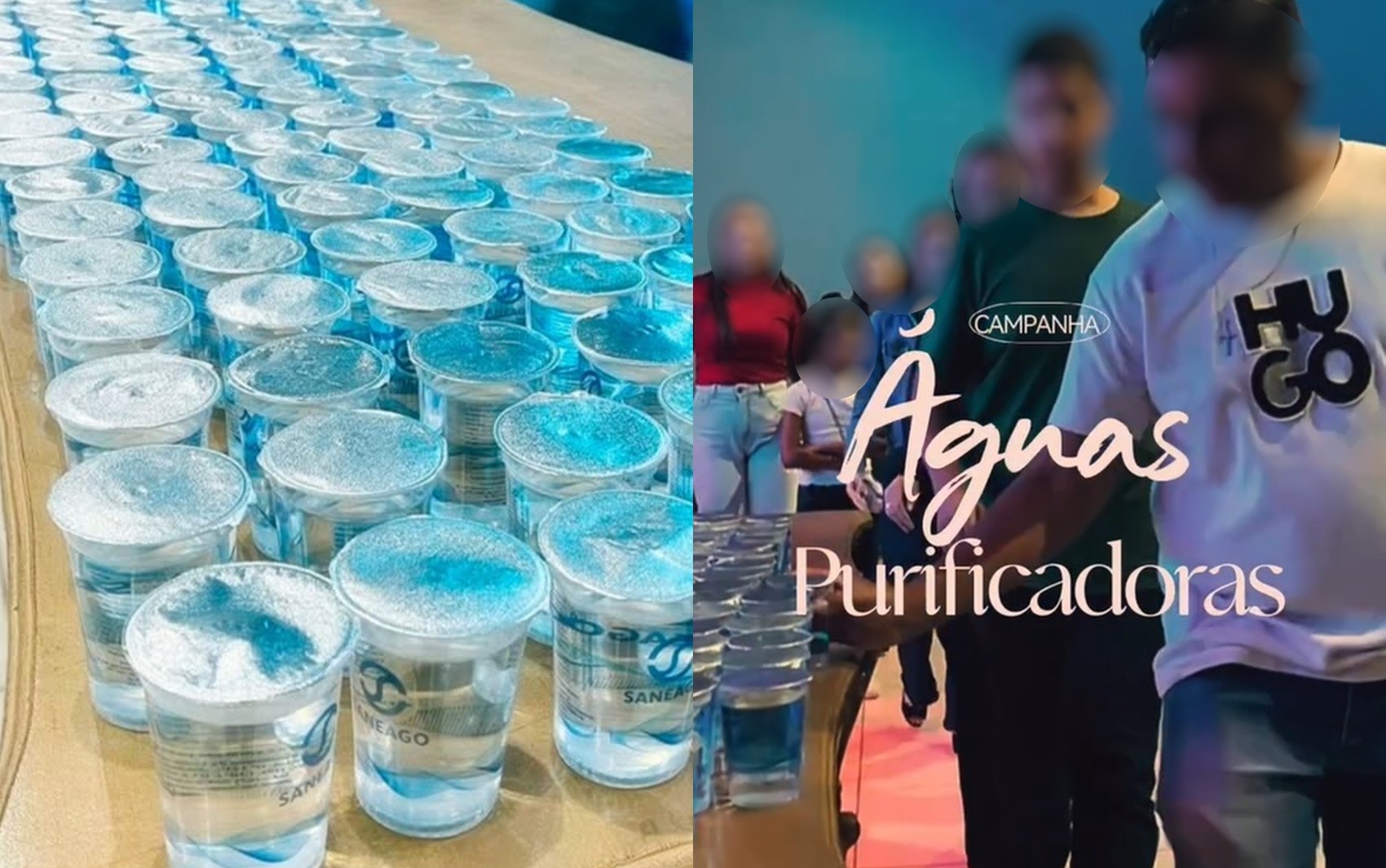 Igreja em Goiás distribui água ‘purificadora’ em culto com copos de estatal