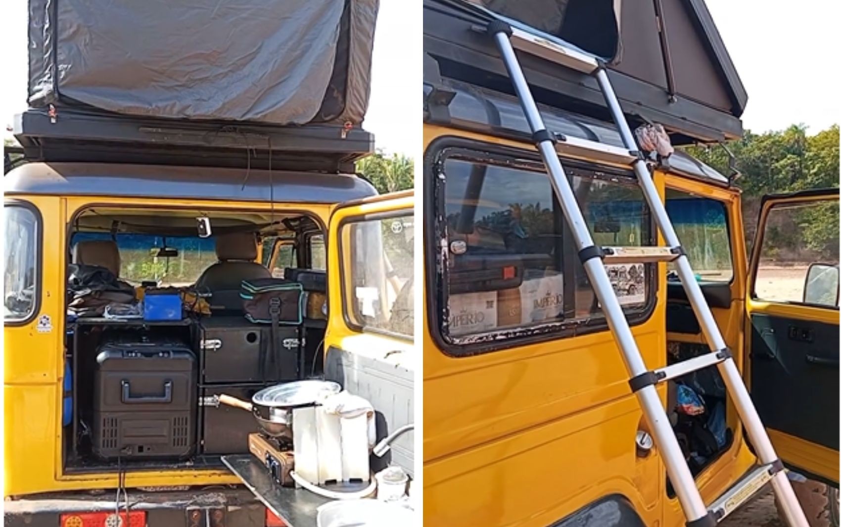 Casal transforma carro em acampamento no Rio Araguaia; vídeo