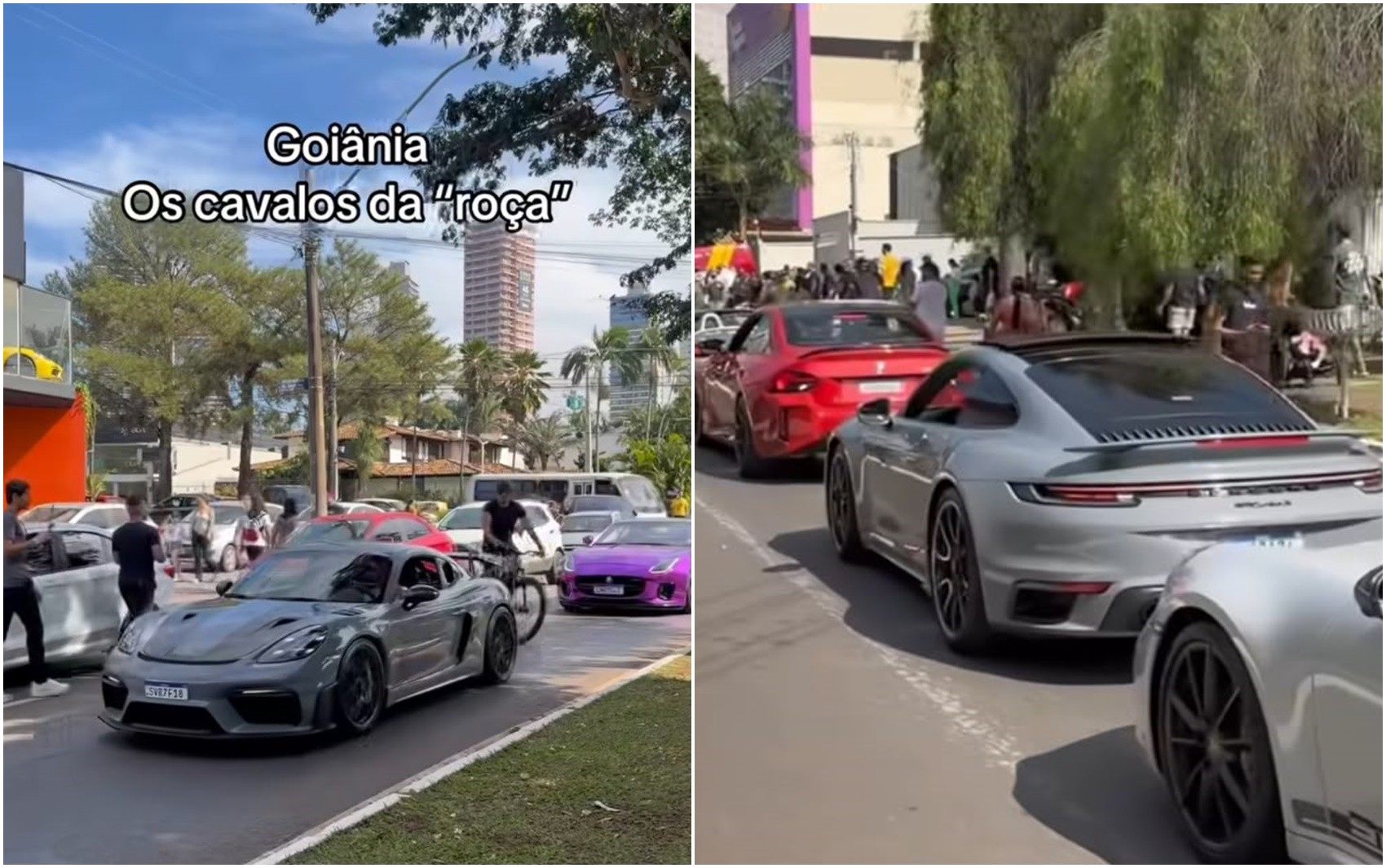 Porsche, Corvette e Mustang: veja carros avaliados em mais de R$ 40 milhões filmados em desfile em Goiânia
